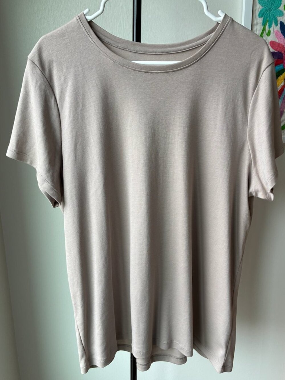 Peruvian Connection Tan/Dark Beige Cotton T-Shirt - Size XL